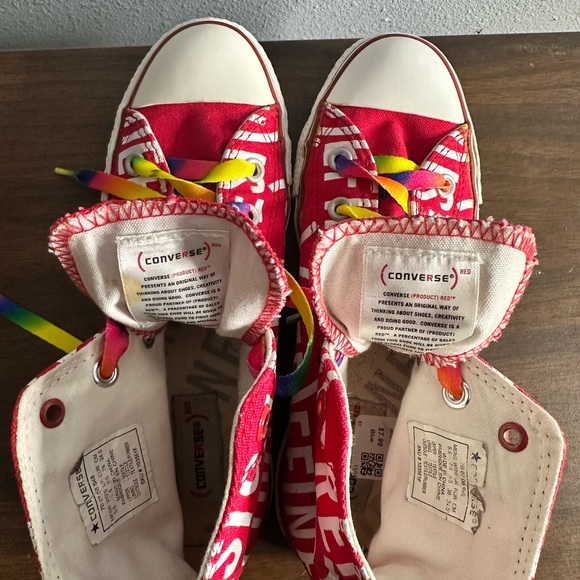 Converse RED high tops. Men’s size 5.5 / women’s 7.5 - Picture 5 of 9